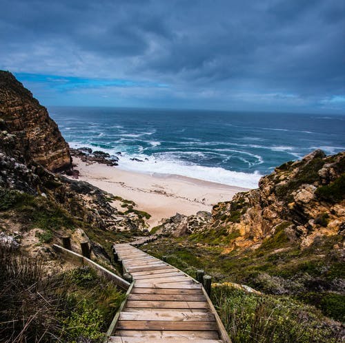 wooden stairs to beach