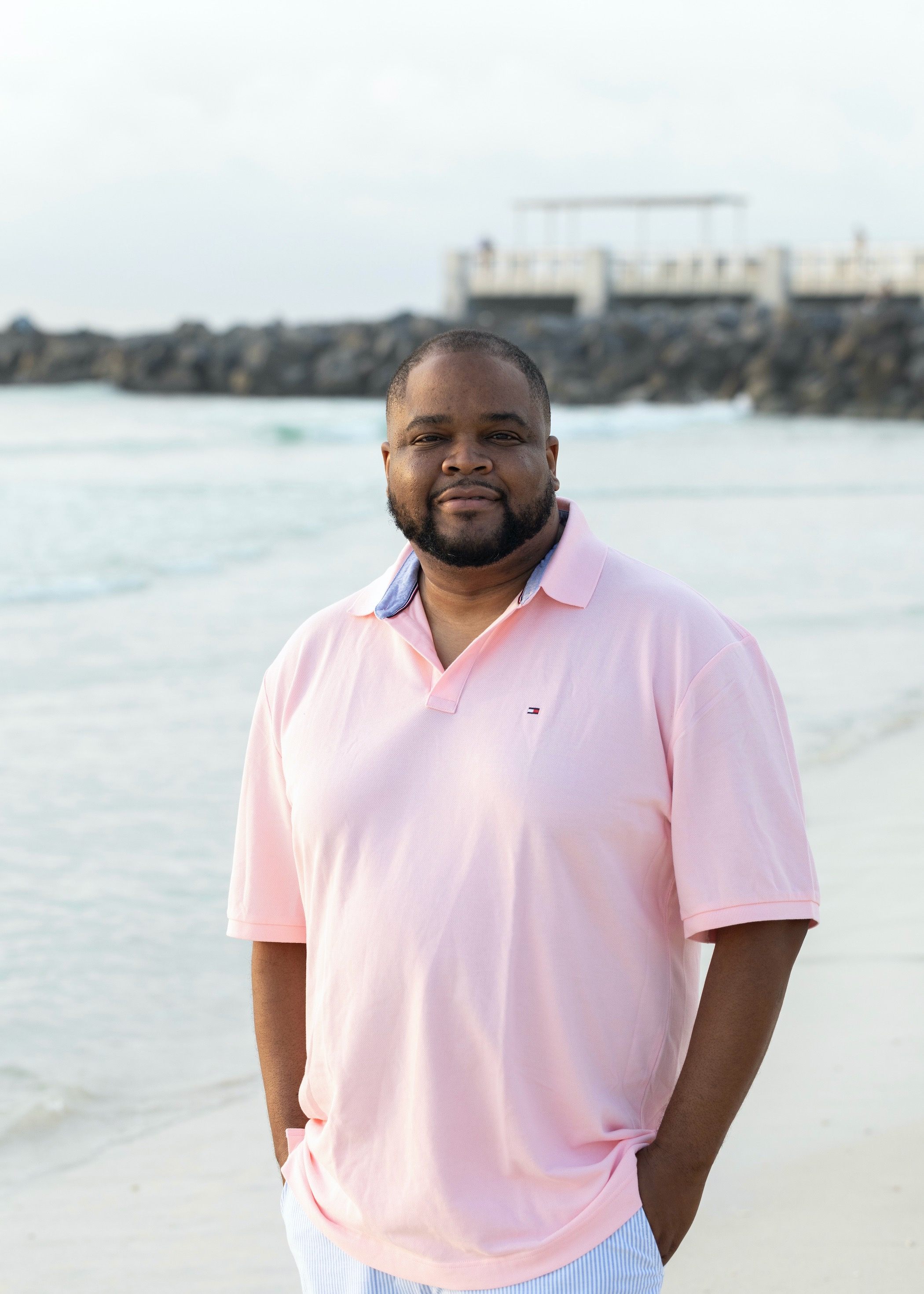 Darrell Reese with jetty in the background